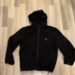 Prada Classic Black Hooded Windbreaker